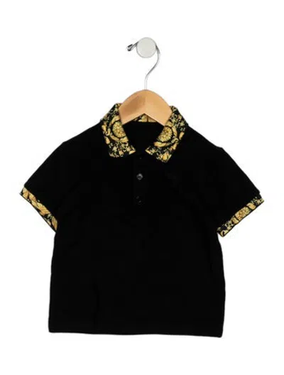 Pre-owned Versace Babies' Toddler Boys' Short-sleeve Polo Shirt In Black