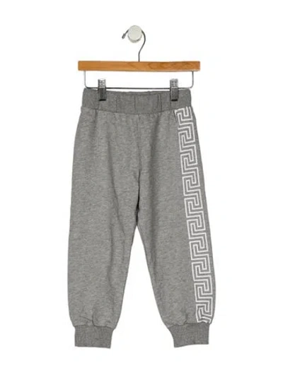 Pre-owned Versace Babies' Toddler Girls Pattern Print Sweatpants In Gray