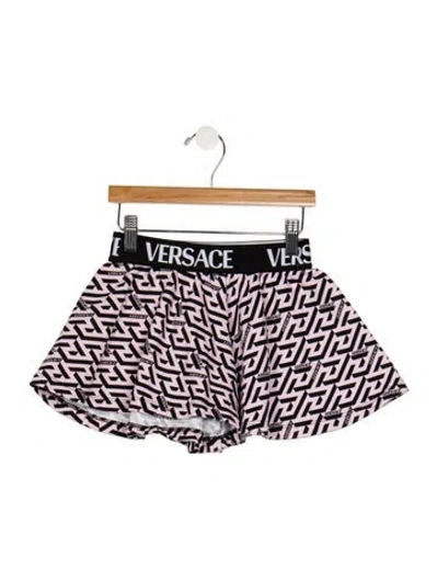 Pre-owned Versace Babies' Toddler Girls' Patterned Mini Skirt In Pink