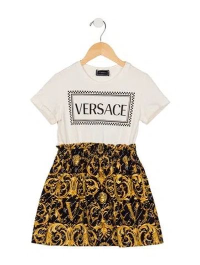 Pre-owned Versace Babies' Toddler Girls' Short Sleeve Dress In Black