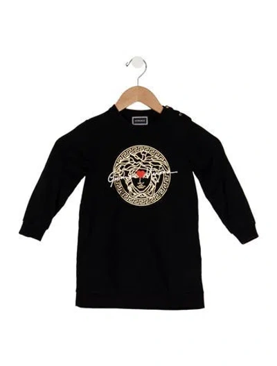 Pre-owned Versace Babies' Toddler Girls' Solid Sweater In Black