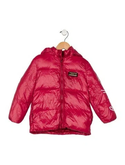 Pre-owned Versace Babies' Toddlers' Embroidered Puffer Jacket In Red