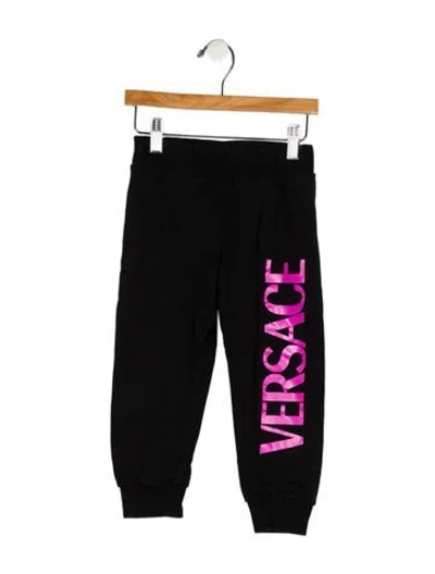 Pre-owned Versace Babies' Toddlers Logo Printed Sweatpants In Black