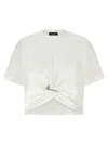 Versace Tone-on-tone Embroidered Logo T-shirt In White