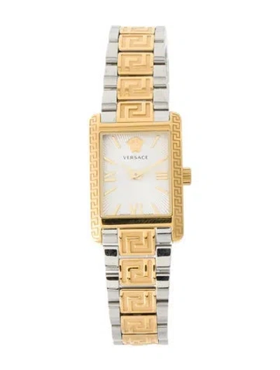 Pre-owned Versace Tonneau Watch, 23mm In Multi