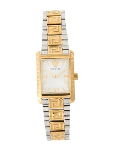 Pre-owned Versace Tonneau Watch, 23mm In Multi