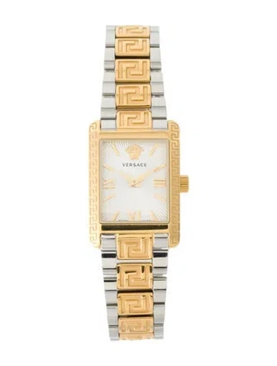 Pre-owned Versace Tonneau Watch, 23mm In Multi