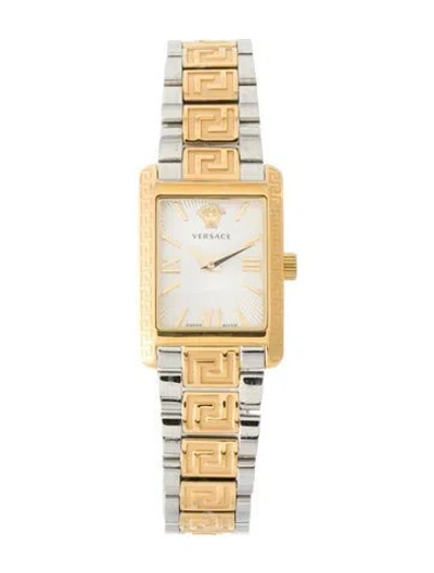 Pre-owned Versace Tonneau Watch, 23mm In Multi