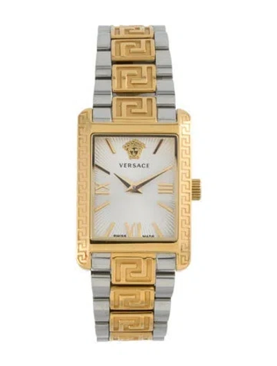 Pre-owned Versace Tonneau Watch, 23mm In Multi