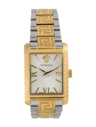 Pre-owned Versace Tonneau Watch, 23mm In Multi
