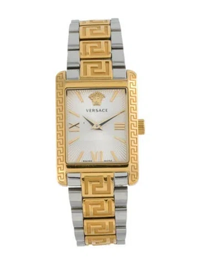 Pre-owned Versace Tonneau Watch, 23mm In Multi