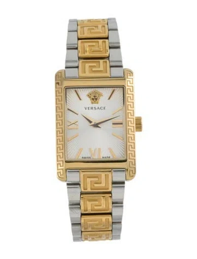 Pre-owned Versace Tonneau Watch, 23mm In Multi