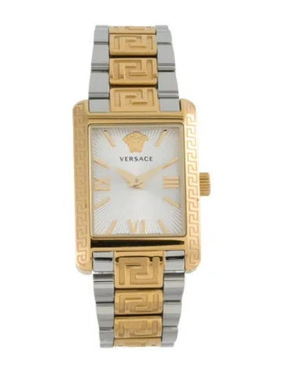 Pre-owned Versace Tonneau Watch, 23mm In Multi