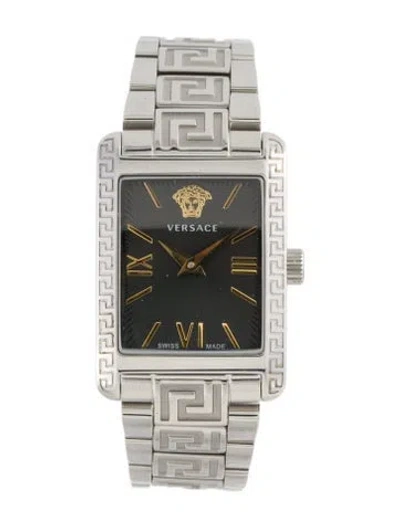 Pre-owned Versace Tonneau Watch, 23mm In Multi