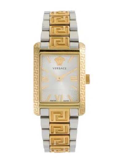 Pre-owned Versace Tonneau Watch, 23mm In Multi