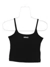 Versace Logo Ribbed Tank Top In Black