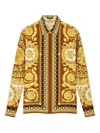 Versace Barocco Silk Shirt In Gold