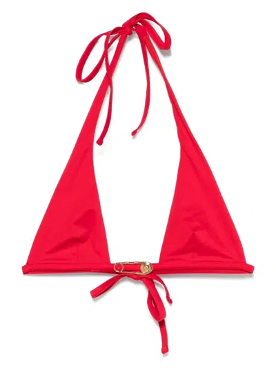 Versace Top Bikini Safety Pin In Red