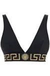 Versace Greca Border Triangle Bralette In Black (black)