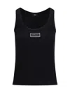 Versace Tank Top In Cotton Rib Stretch In Black