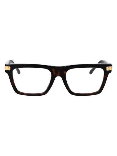Versace Top Black/havana Acetate Glasses In Brown