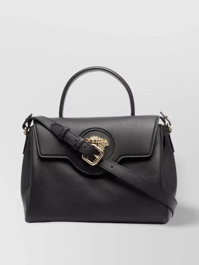 Versace Top Handle Shoulder Bag In Black