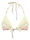 Versace Barocco Triangle Bikini Top Adjustable Straps In Multi