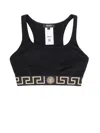 Versace Black Greca Border Bra In Nero