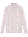 Versace Treasure Foulard Silk Twill Formal Shirt In Pink