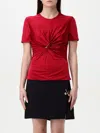Versace Liquid Viscose Jersey Top In Red