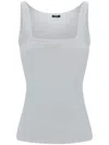 Versace 90s Logo Ribbed Tank Top In White