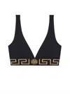Versace Triangle Lycra Bikini Top In Black