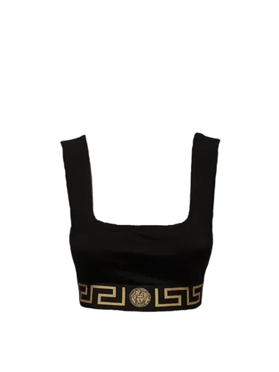 Versace Top  With Jacquard Logo In Black