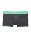 Versace Topeka Cotton Low Rise Logo Trunks In Gray