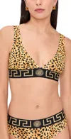 Versace Topeka Jersey Bi-stretch Cotton Cheetah All Over Print Top Neutral In Multi