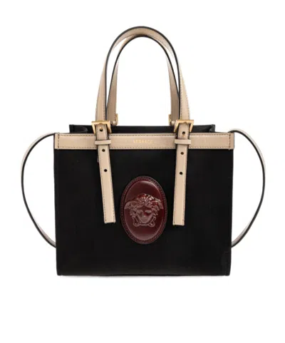 Versace Top-handle Shoulder Bag In Black