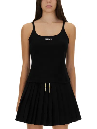 Versace Tops With Logo In Black