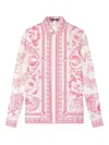 Versace Graphic Print Long Sleeves Top In Pink