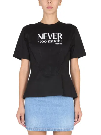 Versace Never Too Much Corset T-shirt In Black