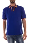 Versace Logo Polo Shirt In Blue