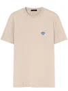 Versace T-shirt Compact Cotton Jersey Fabric And Medusa Pop Embroidery In Brown