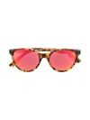 Versace Tortoiseshell-effect Round-frame Sunglasses In Brown