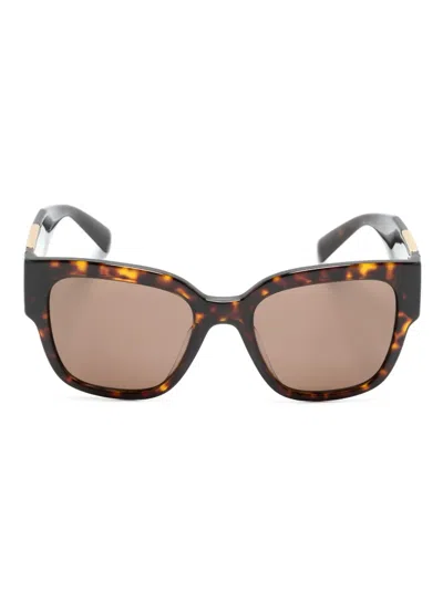Versace Tortoiseshell-effect Square-frame Sunglasses In Brown