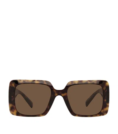 VERSACE TORTOISESHELL MEDUSA STUD SQUARE SUNGLASSES