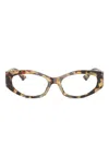 Versace Tortoiseshell Rectangle-frame Glasses In Brown