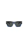 Versace Tortoiseshell Rectangle-frame Sunglasses In Black