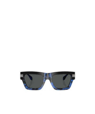 Versace Tortoiseshell Rectangle-frame Sunglasses In Black