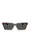 Versace Tortoiseshell Rectangular Sunglasses In Gray