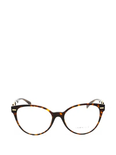 Versace Tortoiseshell-effect Cat-eye Glasses In Multi