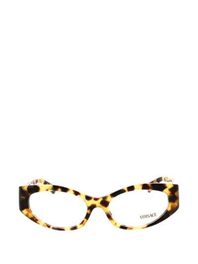Versace Tortoiseshell-effect Cat-eye Glasses In Brown